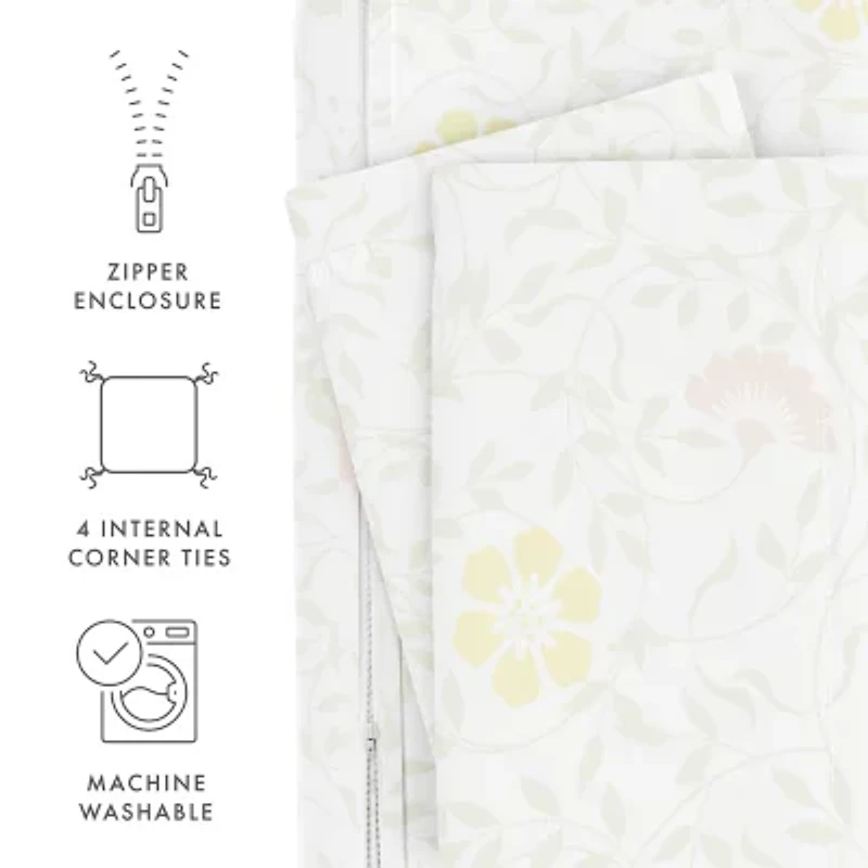 Casual Comfort Premium Ultra Soft Spring Vines Print Duvet Cover Set