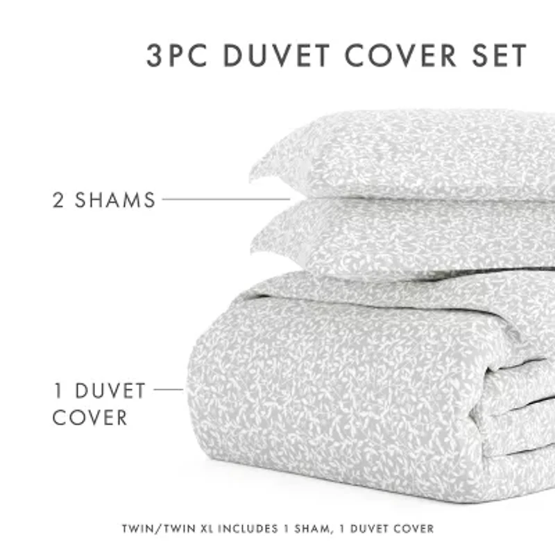 Casual Comfort Premium Ultra Soft 3-pc. Vine Trellis Print Duvet Cover Set