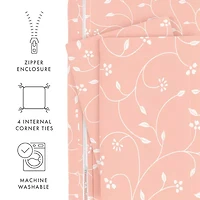 Casual Comfort Premium Ultra Soft Pink Buds Duvet Cover Set