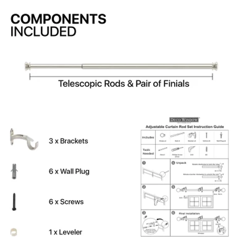 Deco Window Basics Endcap 1 IN Curtain Rod