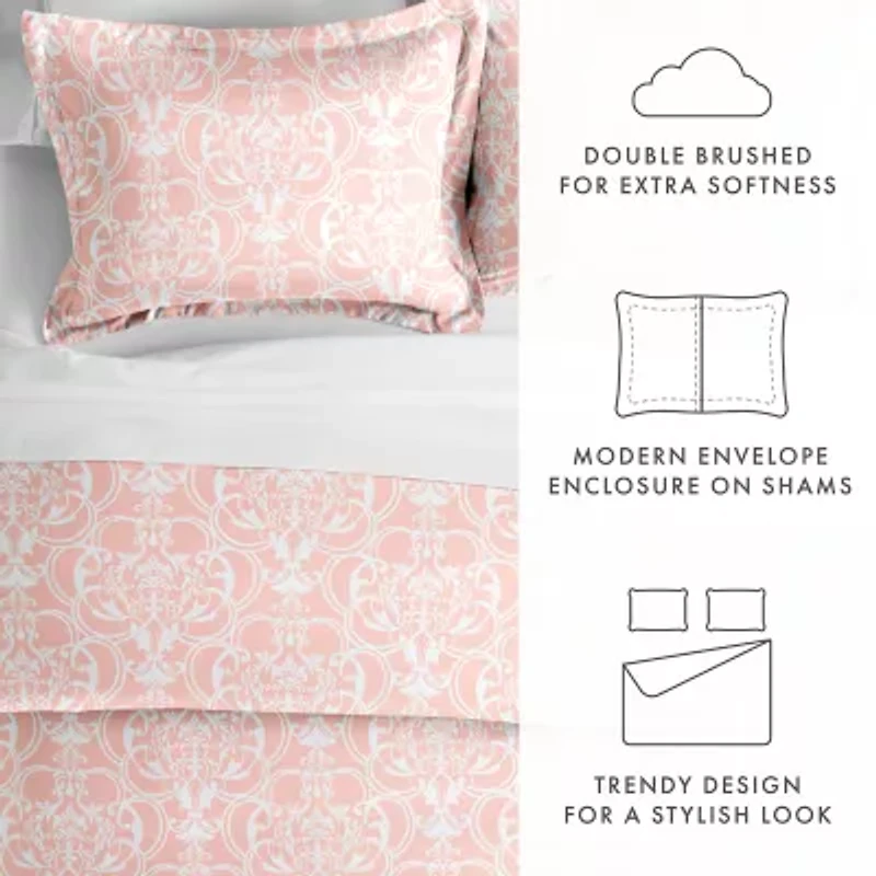 Casual Comfort Romantic Damask Pattern Oversized Duvet Cover Set