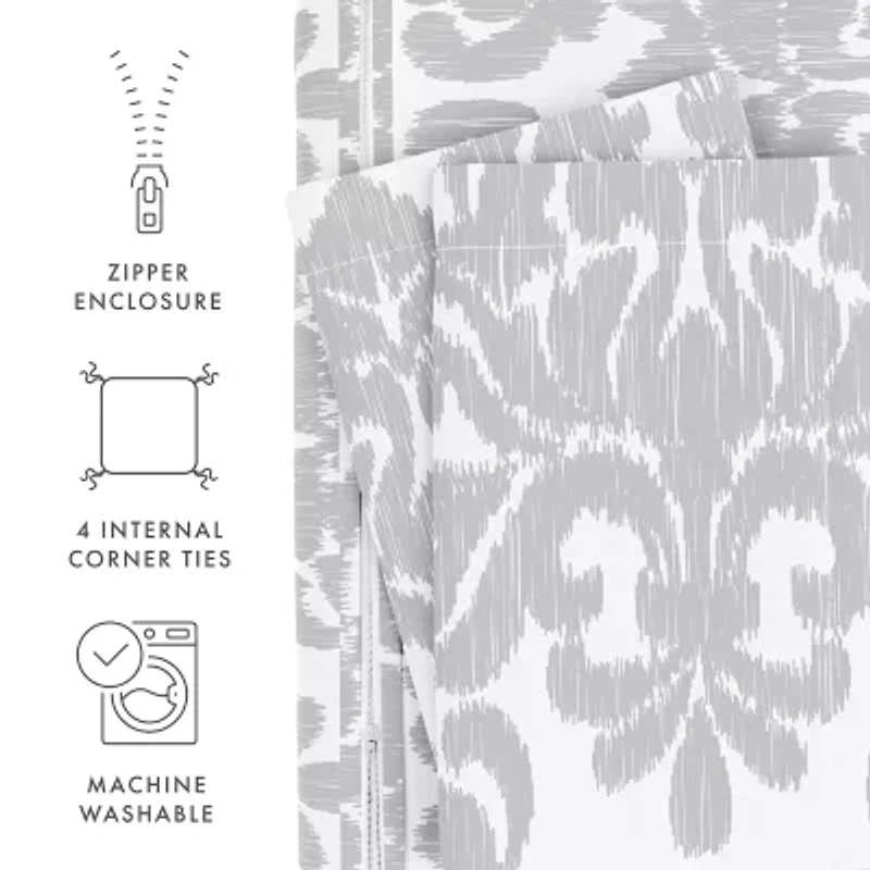 Casual Comfort Soft Damask Pattern Oversized Duvet Cover Set