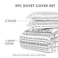 Casual Comfort Geo Threads Pattern Oversized Duvet Cover Set