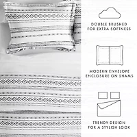 Casual Comfort Geo Threads Pattern Oversized Duvet Cover Set