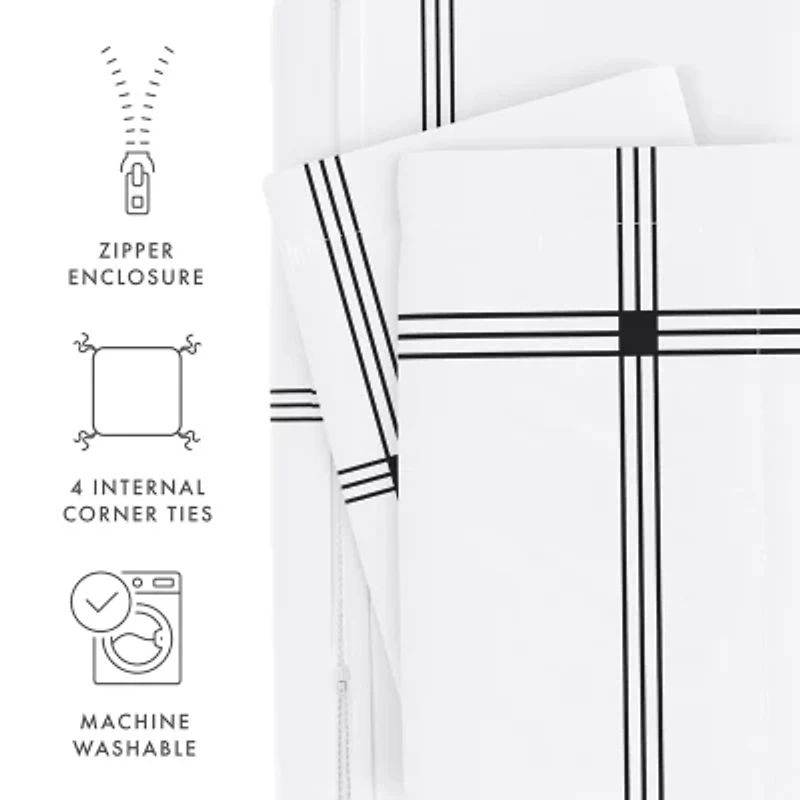 Casual Comfort Grid Patterned Duvet Cover Set