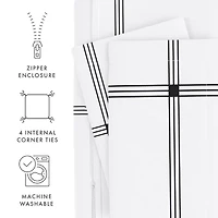 Casual Comfort Grid Patterned Duvet Cover Set