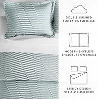 Casual Comfort Modern Diagonal Patterned Duvet Cover Set
