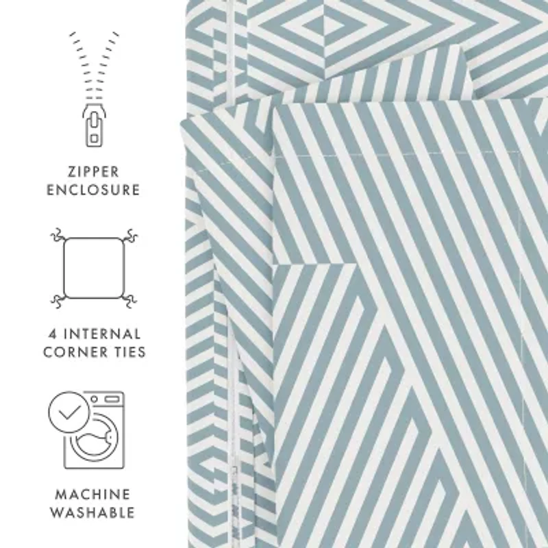 Casual Comfort Modern Diagonal Patterned Duvet Cover Set
