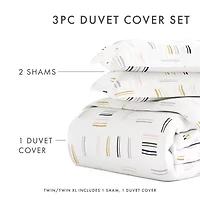 Casual Comfort Geo Dash Patterned Duvet Cover Set