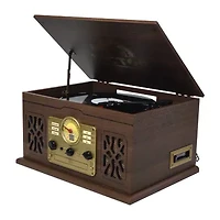 Victor state 7-in-1 espresso wood music Turntable