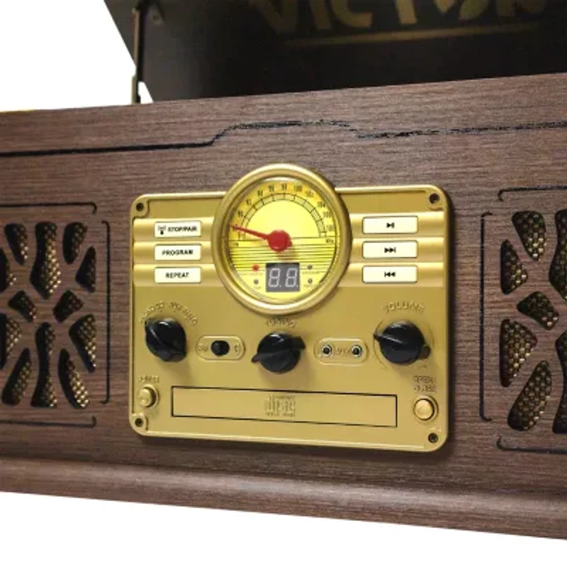 Victor state 7-in-1 espresso wood music Turntable