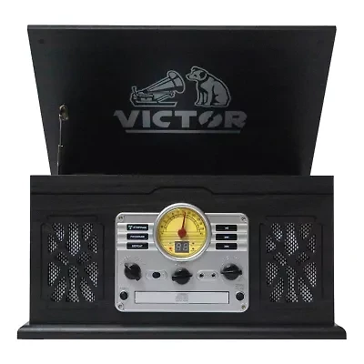 Victor 7-in-1 graphite wood music Turntable