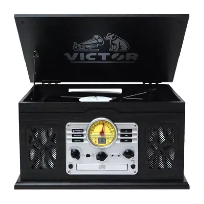 Victor 7-in-1 graphite wood music Turntable