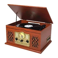 Victor state 7-in-1 mahogany wood music Turntable