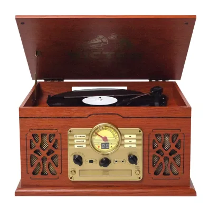 Victor state 7-in-1 mahogany wood music Turntable
