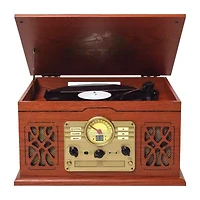 Victor state 7-in-1 mahogany wood music Turntable