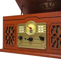 Victor state 7-in-1 mahogany wood music Turntable