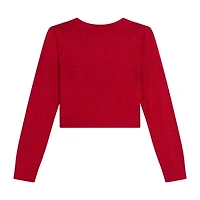 Byer California Little & Big Kid Girls V Neck Long Sleeve Button Cardigan