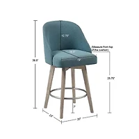 Madison Park Walsh Counter Stool Height Upholstered Swivel Bar