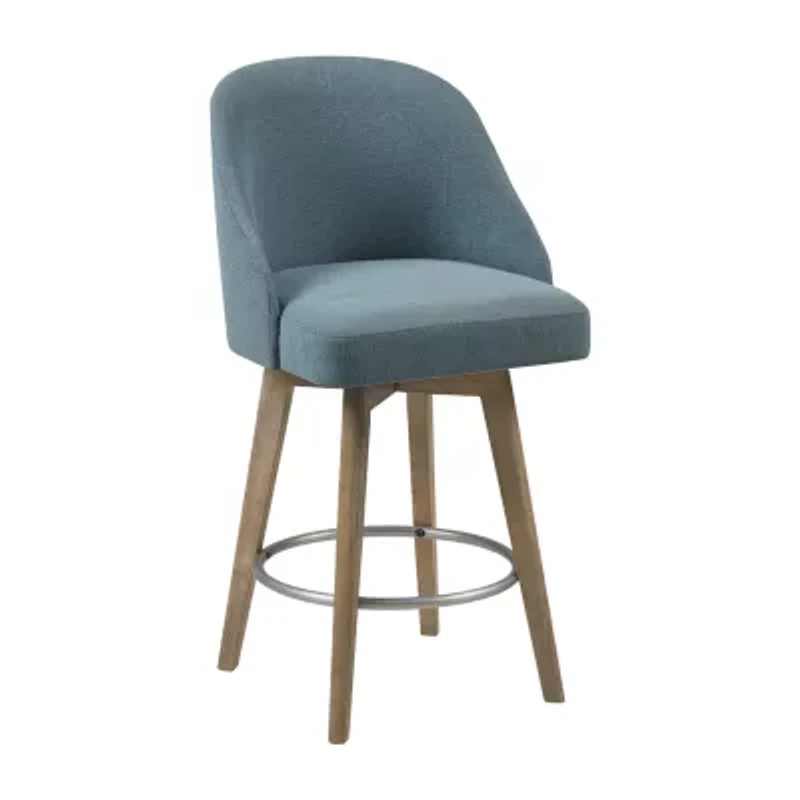 Madison Park Walsh Counter Stool Height Upholstered Swivel Bar