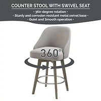 Madison Park Walsh Counter Stool Height Upholstered Swivel Bar