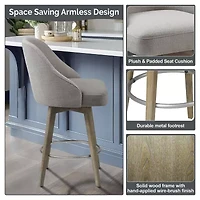 Madison Park Walsh Counter Stool Height Upholstered Swivel Bar