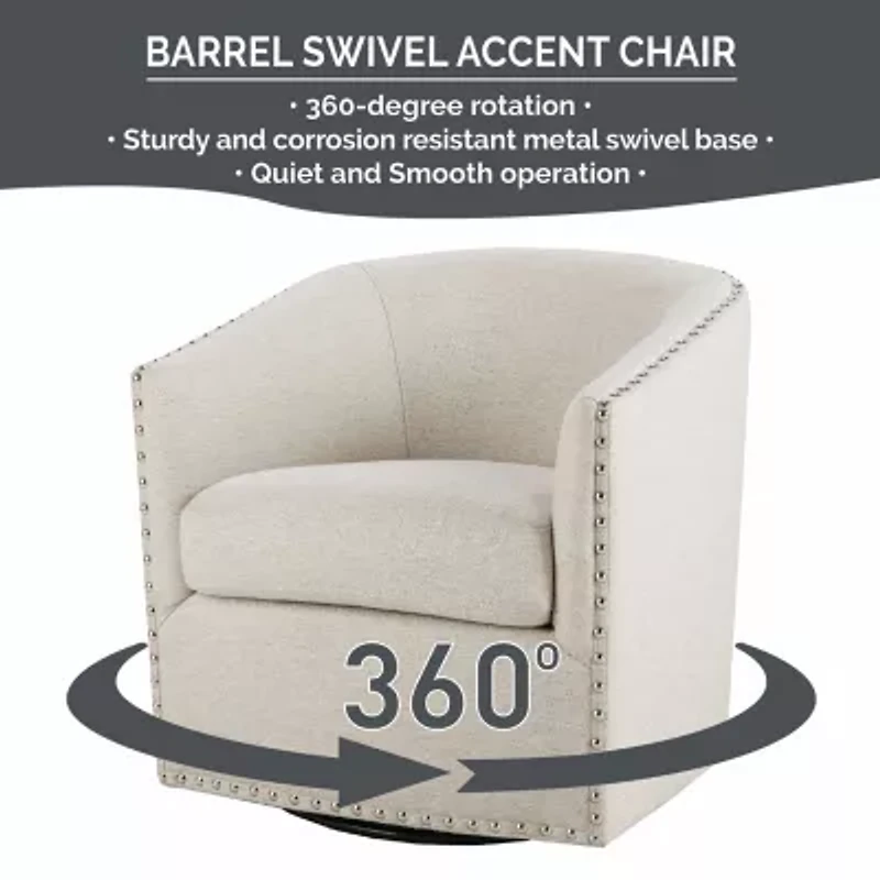 Madison Park Memo Living Room Collection Swivel Upholstered Armchair