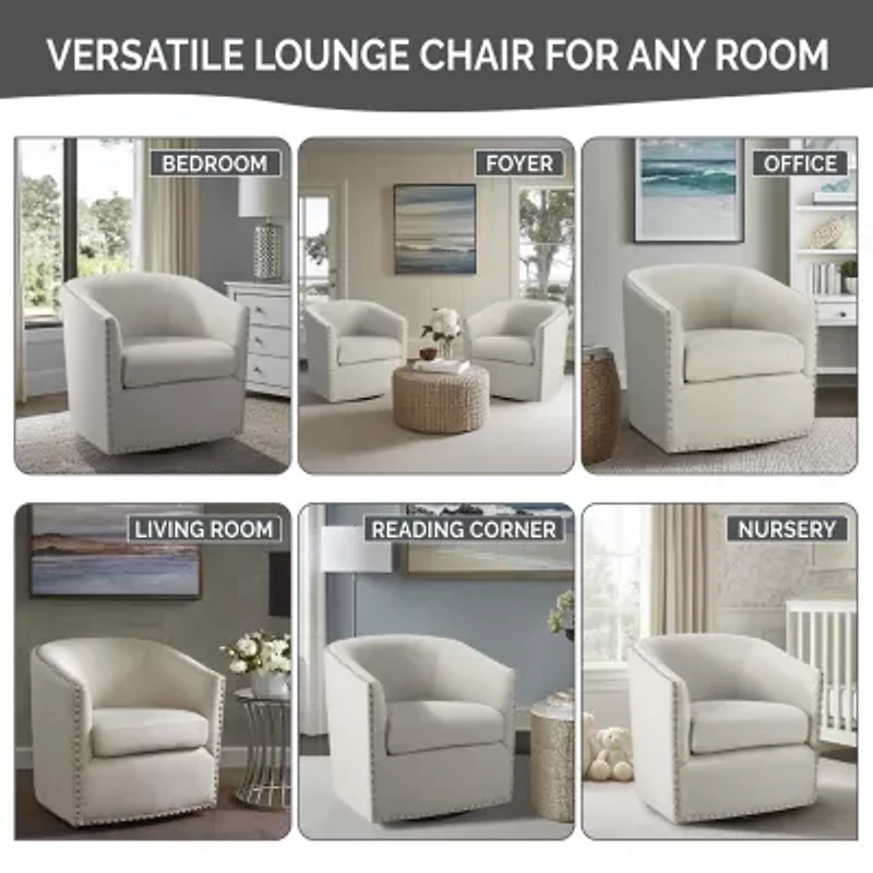 Madison Park Memo Living Room Collection Swivel Upholstered Armchair