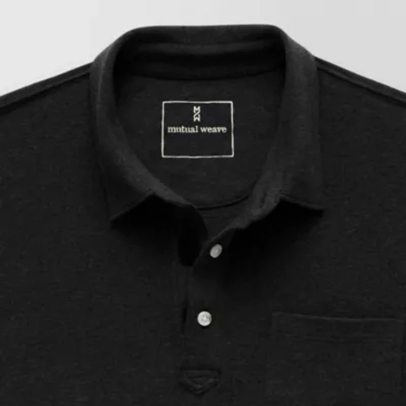 mutual weave Mens Regular Fit Easy-on + Easy-off Adaptive Short Sleeve Polo Shirt