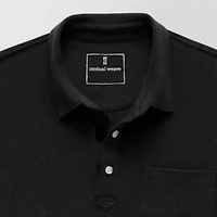 mutual weave Mens Regular Fit Easy-on + Easy-off Adaptive Short Sleeve Polo Shirt