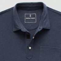 mutual weave Mens Regular Fit Easy-on + Easy-off Adaptive Short Sleeve Polo Shirt