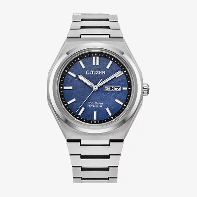Citizen Zenshin Mens Silver Tone Bracelet Watch Aw0130-85l