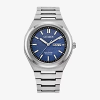 Citizen Zenshin Mens Silver Tone Bracelet Watch Aw0130-85l