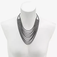 Bijoux Bar Black Womens Glass 19 1/2 Inch Strand Necklace