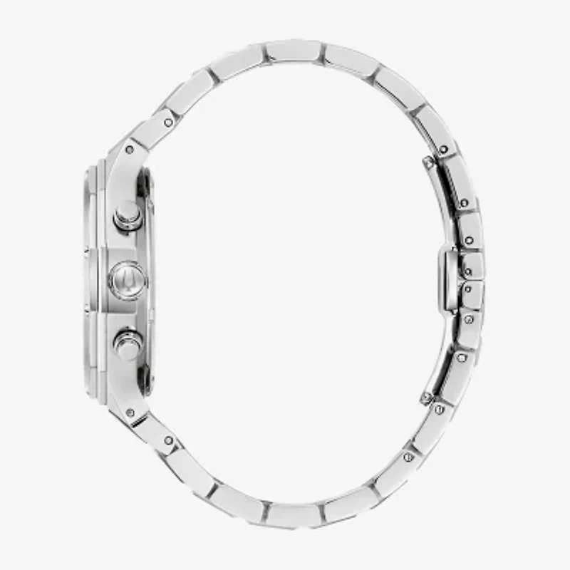 Bulova Prestige Mens Chronograph Silver Tone Stainless Steel Bracelet Watch 96b459