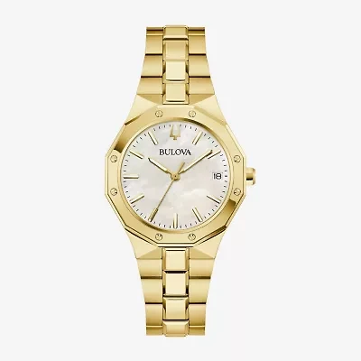 Bulova Prestige Womens Gold Tone Stainless Steel Bracelet Watch 97m119