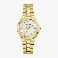 Bulova Prestige Womens Gold Tone Stainless Steel Bracelet Watch 97m119