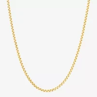 Womens 14K Gold 18 Inch Box Chain Necklace