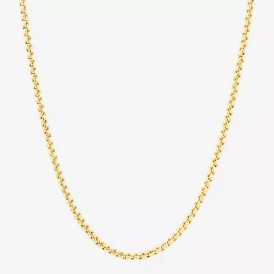 Made in Italy Womens 14K Gold Inch Box Chain Necklace