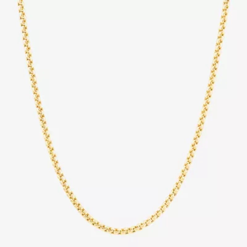 Made in Italy Womens 14K Gold 22 Inch Box Chain Necklace
