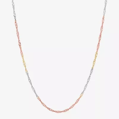 Made in Italy Womens 14K Gold 18 Inch Singapore Chain Necklace