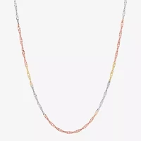 Made in Italy Womens 14K Gold 18 Inch Singapore Chain Necklace