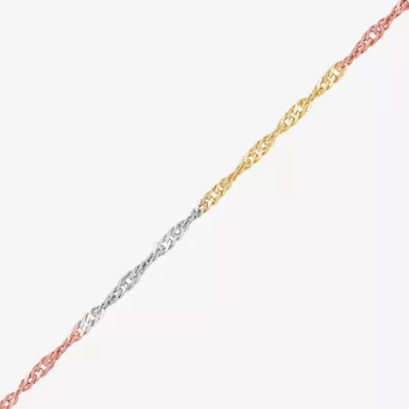 Made in Italy Womens 14K Gold 18 Inch Singapore Chain Necklace