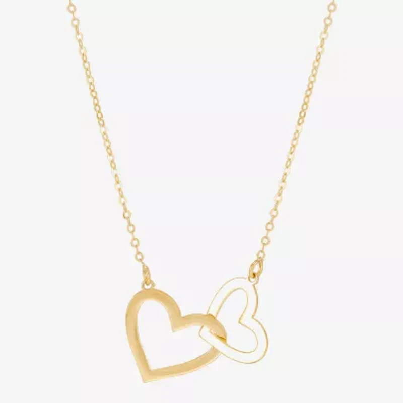 Gold Addiction Womens 10K Gold Heart 18 Inch Pendant Necklace