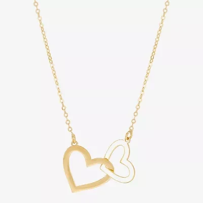 Gold Addiction Womens 10K Gold Heart 18 Inch Pendant Necklace