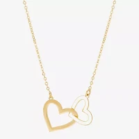 Gold Addiction Womens 10K Gold Heart 18 Inch Pendant Necklace