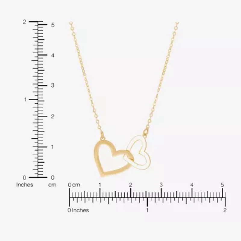 Gold Addiction Womens 10K Gold Heart 18 Inch Pendant Necklace