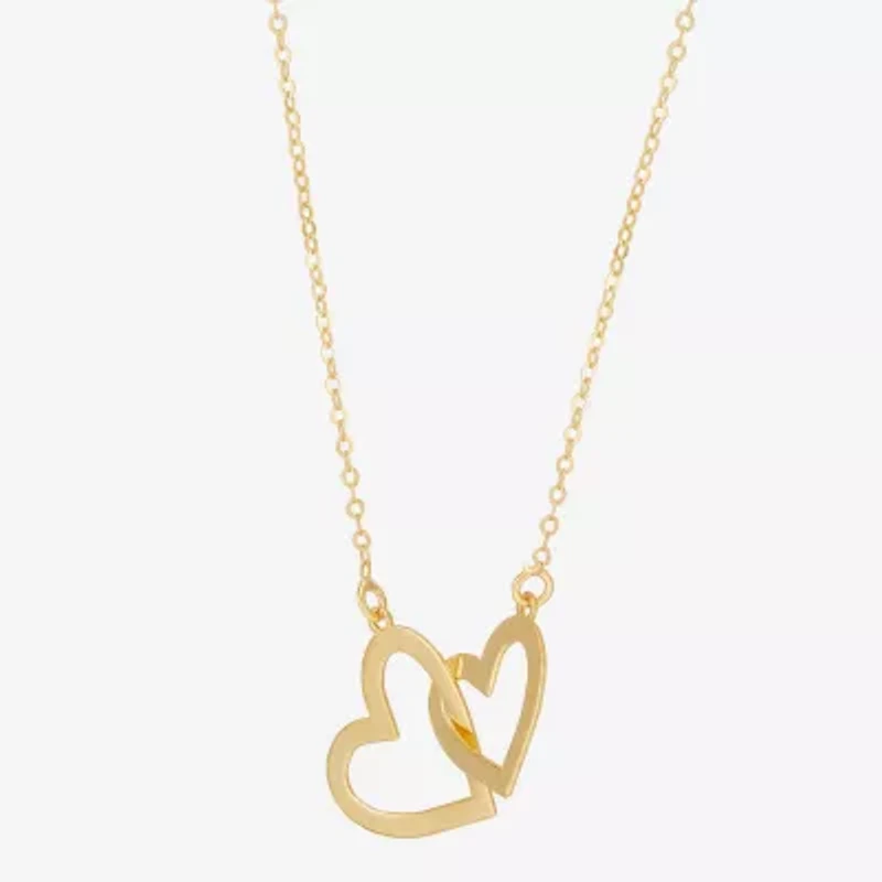 Gold Addiction Womens 10K Gold Heart 18 Inch Pendant Necklace