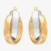 Bonded Brilliance Womens 23.9mm Hoop Earrings