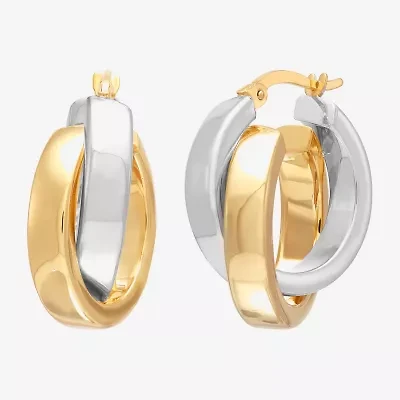 Bonded Brilliance Womens 23.9mm Hoop Earrings